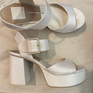 Size 6, Dolce Vita Bobby Pearl Heels, pearled buckle